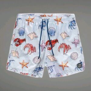 Psycho Tuna Men's Medium M NWT Pool Shorts Bottom Feeders  In STARLIGHT BLUE